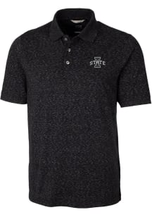 Cutter and Buck Iowa State Cyclones Mens Black Advantage Space Dye Short Sleeve Polo