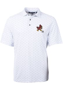 Cutter and Buck Iowa State Cyclones Mens White Virtue Tile Print Short Sleeve Polo
