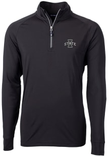 Cutter and Buck Iowa State Cyclones Mens Black Adapt Stretch Long Sleeve 1/4 Zip Pullover