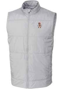 Cutter and Buck Oklahoma State Cowboys Mens Grey Stealth Hybrid Quilted Sleeveless Jacket