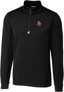Cutter and Buck Oklahoma State Cowboys Mens Black Traverse Stretch Long Sleeve 1/4 Zip Pullover