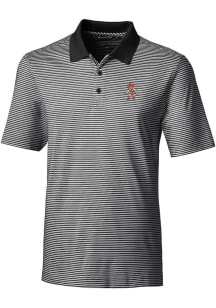 Cutter and Buck Oklahoma State Cowboys Mens Black Forge Tonal Stripe Short Sleeve Polo