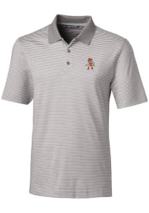 Cutter and Buck Oklahoma State Cowboys Mens Grey Forge Tonal Stripe Short Sleeve Polo