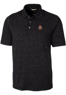 Cutter and Buck Oklahoma State Cowboys Mens Black Advantage Space Dye Short Sleeve Polo