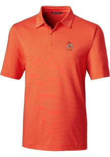 Cutter and Buck Oklahoma State Cowboys Mens Orange Forge Pencil Stripe Short Sleeve Polo