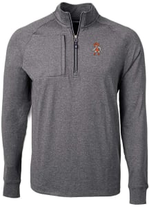 Cutter and Buck Oklahoma State Cowboys Mens Black Wresting Pete Adapt Eco Long Sleeve 1/4 Zip Pu..