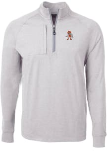 Cutter and Buck Oklahoma State Cowboys Mens Grey Adapt Eco Knit Long Sleeve 1/4 Zip Pullover