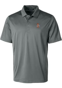 Cutter and Buck Oklahoma State Cowboys Mens Grey Prospect Textured Short Sleeve Polo