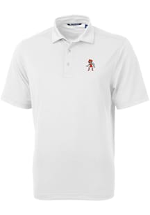 Cutter and Buck Oklahoma State Cowboys Mens White Wresting Pete Virtue Eco Pique Short Sleeve Polo