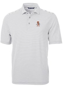 Cutter and Buck Oklahoma State Cowboys Mens Grey Virtue Eco Pique Stripe Short Sleeve Polo