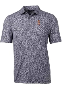 Cutter and Buck Oklahoma State Cowboys Mens Black Pike Magnolia Print Short Sleeve Polo