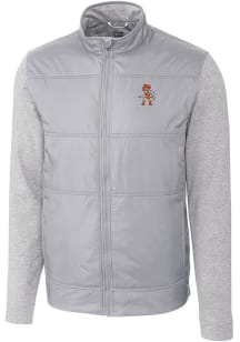 Cutter and Buck Oklahoma State Cowboys Mens Grey Stealth Hybrid Quilted Medium Weight Jacket