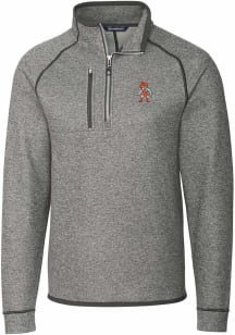 Cutter and Buck Oklahoma State Cowboys Mens Grey Mainsail Long Sleeve 1/4 Zip Pullover