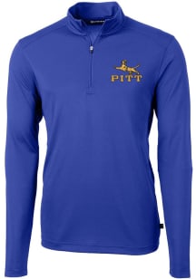 Cutter and Buck Pitt Panthers Mens Blue Virtue Long Sleeve 1/4 Zip Pullover