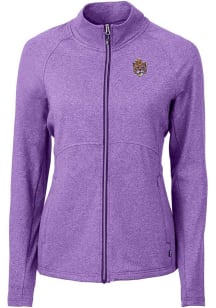 Cutter and Buck LSU Tigers Womens Purple Adapt Heathered Full Zip Medium Weight Jacket