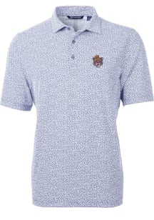 Cutter and Buck LSU Tigers Mens Lavender Virtue Botantical Print Short Sleeve Polo