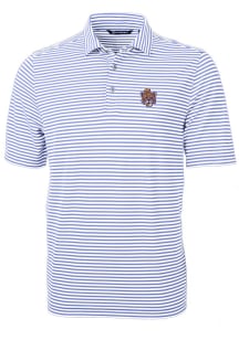 Cutter and Buck LSU Tigers Mens Lavender Virtue Stripe Short Sleeve Polo