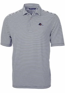 Cutter and Buck UTSA Roadrunners Navy Blue Virtue Eco Pique Stripe Big and Tall Polo
