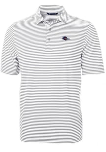 Cutter and Buck UTSA Roadrunners Grey Virtue Eco Pique Stripe Big and Tall Polo