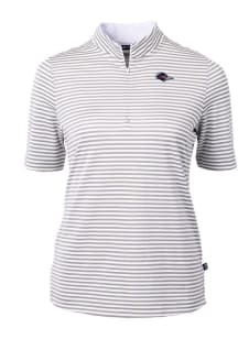 Cutter and Buck UTSA Roadrunners Womens Grey Virtue Eco Pique Stripe Short Sleeve Polo Shirt