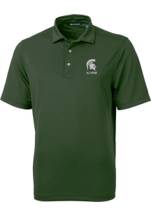 Mens Michigan State Spartans Green Cutter and Buck Virtue Short Sleeve Polo Shirt
