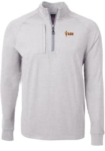 Cutter and Buck Arizona State Sun Devils Mens Grey Adapt Eco Knit Big and Tall 1/4 Zip Pullover
