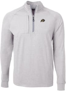 Cutter and Buck Colorado Buffaloes Mens Grey Adapt Eco Knit Big and Tall 1/4 Zip Pullover