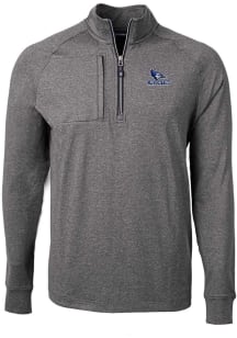 Cutter and Buck Creighton Bluejays Mens Black Adapt Eco Knit Big and Tall 1/4 Zip Pullover