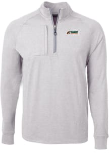 Cutter and Buck Florida A&amp;M Rattlers Mens Grey Adapt Eco Knit Big and Tall 1/4 Zip Pullover
