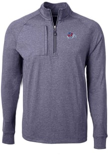 Cutter and Buck Fresno State Bulldogs Mens Navy Blue Adapt Eco Knit Big and Tall 1/4 Zip Pullove..