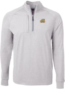 Cutter and Buck George Mason University Mens Grey Adapt Eco Knit Big and Tall 1/4 Zip Pullover