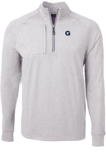 Cutter and Buck Georgetown Hoyas Mens Grey Adapt Eco Knit Big and Tall 1/4 Zip Pullover