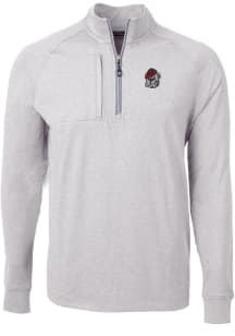 Cutter and Buck Georgia Bulldogs Mens Grey Adapt Eco Knit Big and Tall 1/4 Zip Pullover