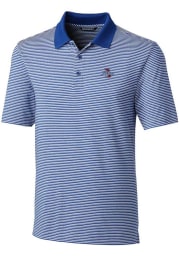 Cutter and Buck Tulsa Golden Hurricanes Mens Blue Forge Tonal Stripe Stretch Big and Tall Polos Shirt