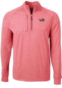 Cutter and Buck Illinois State Redbirds Mens Red Adapt Eco Knit Big and Tall 1/4 Zip Pullover