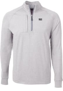 Cutter and Buck Jackson State Tigers Mens Grey Adapt Eco Knit Big and Tall 1/4 Zip Pullover