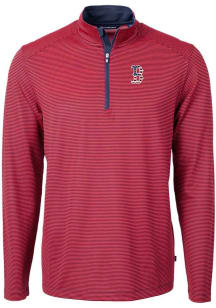 Cutter and Buck Boston Red Sox Mens Red Virtue Eco Pique Big and Tall 1/4 Zip Pullover