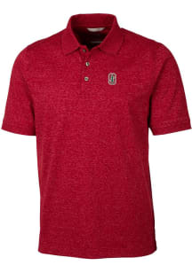 Cutter and Buck Stanford Cardinal Mens Red Tri-Blend Space Dye Big and Tall Polos Shirt