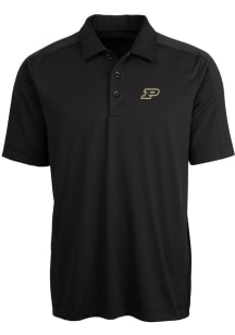 Mens Purdue Boilermakers Black Cutter and Buck Prospect Short Sleeve Polo Shirt