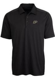 Cutter and Buck Purdue Boilermakers Mens Black Prospect Short Sleeve Polo