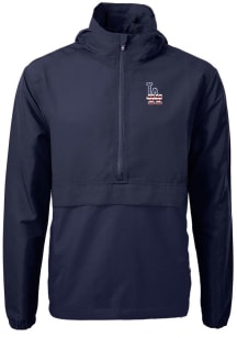 Cutter and Buck Los Angeles Dodgers Mens Navy Blue Charter Eco Pullover Jackets