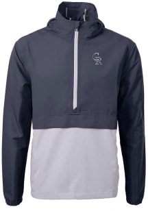Cutter and Buck Colorado Rockies Mens Navy Blue Americana Charter Eco Pullover Jackets