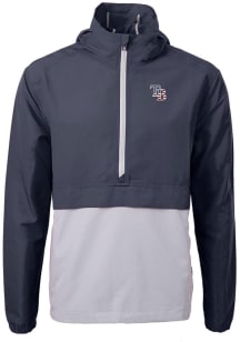 Cutter and Buck Tampa Bay Rays Mens Navy Blue Americana Charter Eco Pullover Jackets