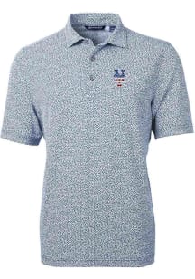 Cutter and Buck New York Mets Mens Navy Blue Virtue Eco Pique Botanical Short Sleeve Polo