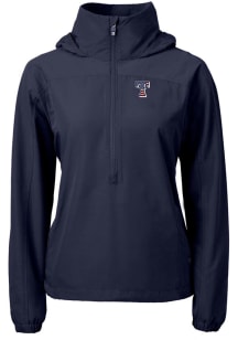 Cutter and Buck Texas Rangers Womens Navy Blue Charter Eco Long Sleeve Pullover