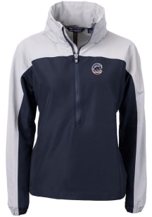 Cutter and Buck Chicago Cubs Womens Navy Blue Charter Eco Long Sleeve Pullover
