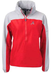 Cutter and Buck Atlanta Braves Womens Red Charter Eco Long Sleeve Pullover