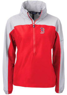 Cutter and Buck Boston Red Sox Womens Red Charter Eco Long Sleeve Pullover