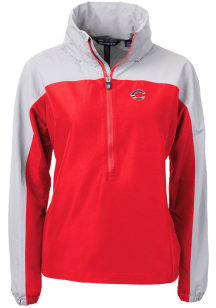 Cutter and Buck Cincinnati Reds Womens Red Charter Eco Long Sleeve Pullover