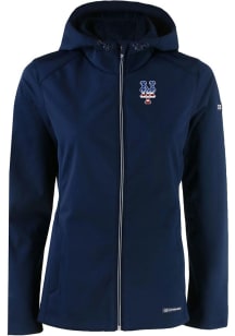 Cutter and Buck New York Mets Womens Navy Blue Evoke Softshell Light Weight Jacket